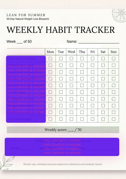 Lean For Summer - Printable Tracker Add-on
